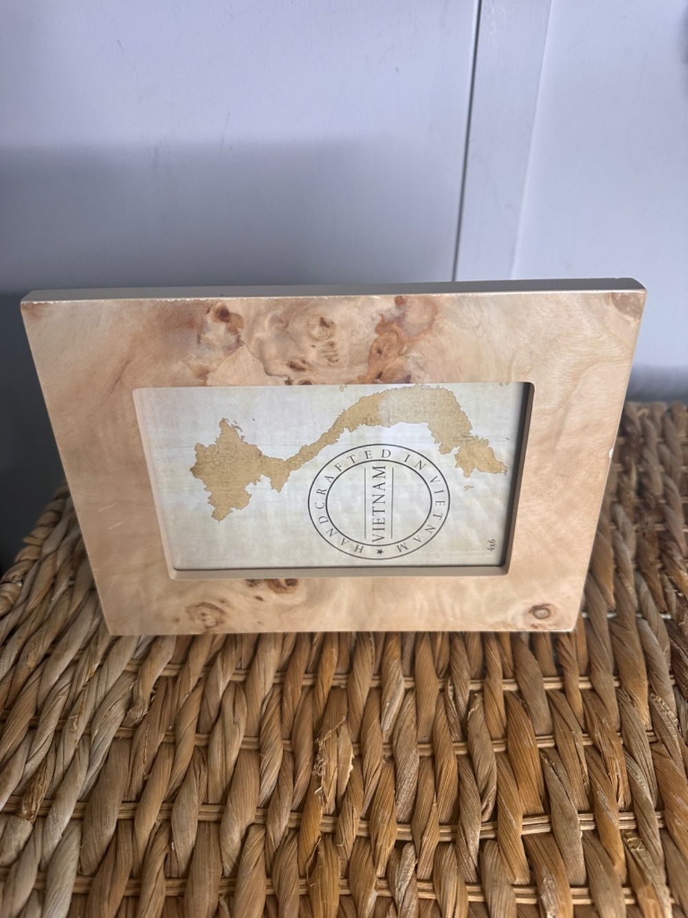 Natural Burl Wood Photo Frame - Light Beige Finish